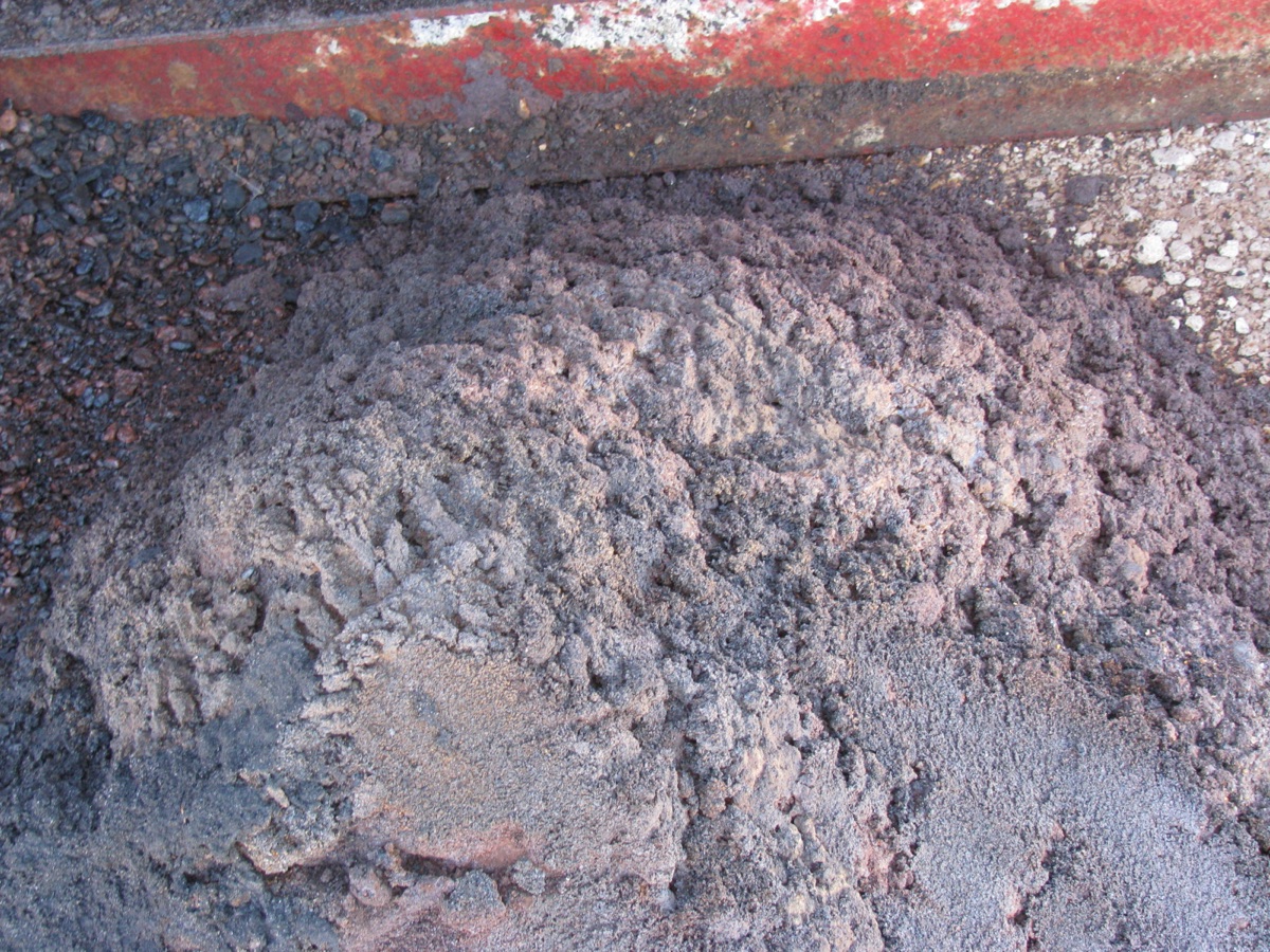 Iron sulfate solids recovered from an injection well in West Texas after treatment